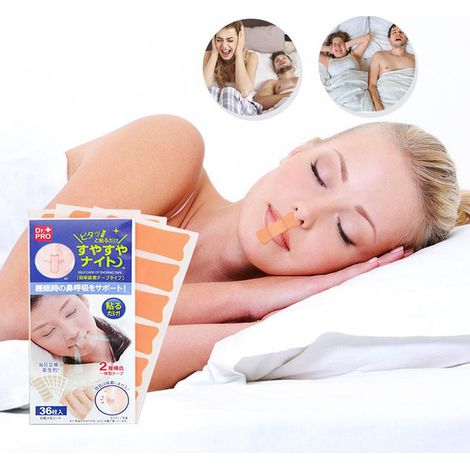 36 autocollants anti-ronflement, bandelettes buccales jetables, rubans adhésifs pour bouche, usage nocturne, sommeil silencieux (1/5)