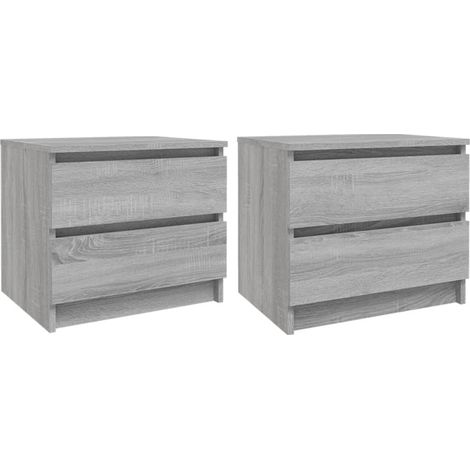 Maison Exclusive - Comodini Grigio Sonoma 2 pz 50x39x43,5 cm in Legno Multistrato (1/5)