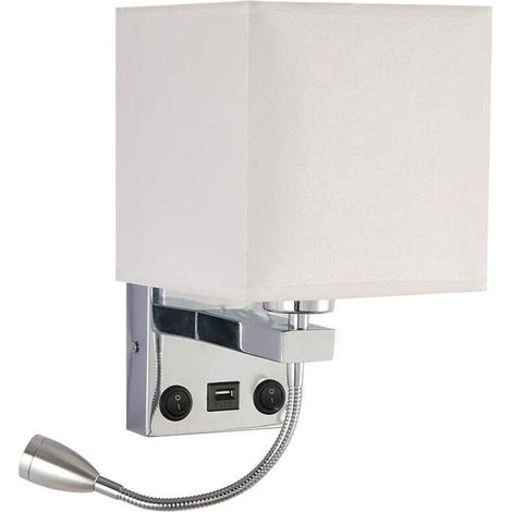 Applique Murale LED Moderne Interrupteur USB Chevet Chambre Tête de Lit Accueil Hôtel Sans Ampoules (1/4)