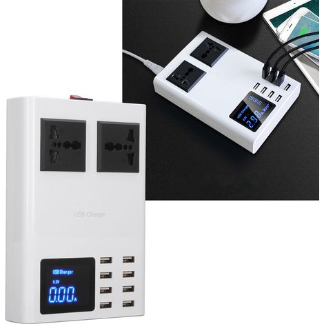 LED-Elektronikprüfgerät, intelligenter 8-Port-USB-Multiport-Industrietester mit LCD-Bildschirm, 100–240-V-Netzteil, europäischer Standard (1/5)