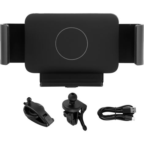 Support mural pour chargeur voiture sans fil 15W QI, fixation rapide par pâte ou pince, support de montage pour téléphone (1/5)