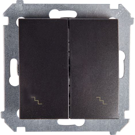 Simon 54 Doppeltreppenschalter mit Hintergrundbeleuchtung, anthrazit DW6/2L.01/48