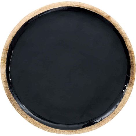 Dessous d'Assiette en Bois "Black Forest" 35cm Noir (1/3)