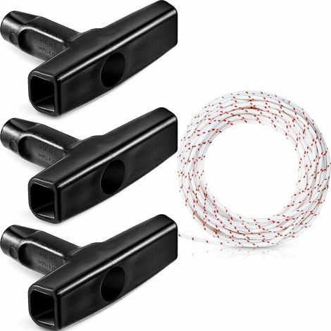 Corde de Démarreur à Rappel 10 Mètres 3,0 mm Corde de Traction avec 3 Pièces Poignée de Démarrage pour Pièces de Tondeuse à Gazon Tondeuse à Tronçonneuse osse à Bordure Moteur de Coupe (1/5)