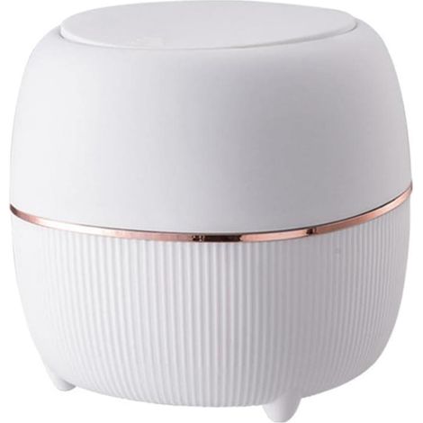 Poubelle Bureau - 2 L - Couvercle Pop Up - Blanc Ivoire - Plastique ABS PP - 23 X 14 Cm (1/5)
