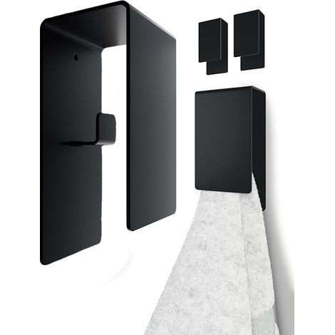Porte-serviettes en acier inoxydable 304, crochet porte-manteau auto-adhésif, sans perçage, convient aux salles de bains, cuisines, etc. (1/5)