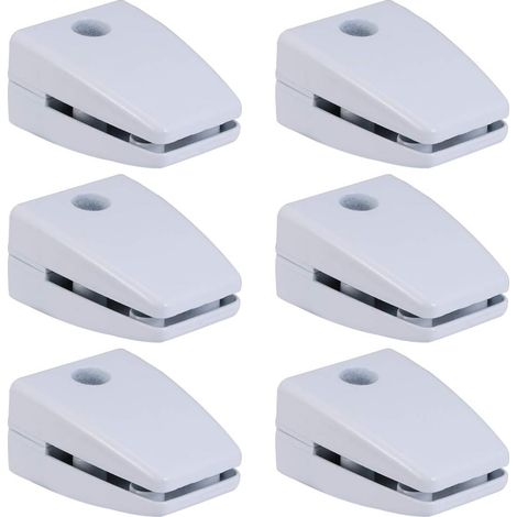 Lot de 6 pinces fixation pour étagère bureau, support cloison