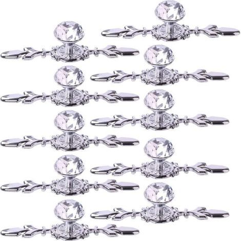Pomos de cajón de cristal, 10 piezas, botones de armario con forma de diamante de 4,7 pulgadas, tiradores de armario, tiradores de ropero, cocina, dormitorio, baño, herrajes para muebles (1/4)