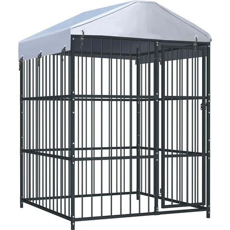 Outdoor-Hundezwinger mit Überdachung 150 x 150 x 200 cm vidaXL (1/5)