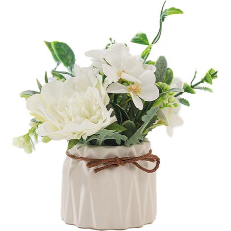Dekorativer Esstisch, Partytisch für Zuhause – künstliche Blumenstraußvase – Keramikvase