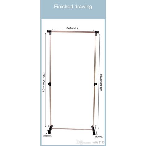 TrAdE Shop Traesio - Stand Appendiabiti Allungabile Telescopico Singolo Con Base 64 X 28 X 73/130 Cm - (1/3)