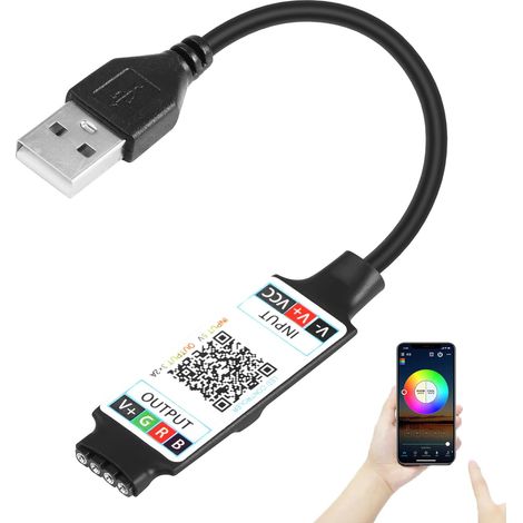 Mini contrôleur Bluetooth RGB, contrôleur de lumière LED Bluetooth USB 5 V, pour bande lumineuse COB RGB 2835 5050 (1/5)