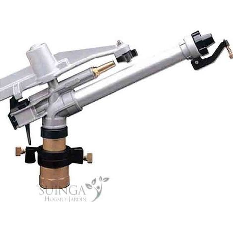 Suinga – Arroseur asperseur 2'' duplex métal – Angle d'irrigation réglable – Portée 20 à 43m – Pression 1,5 à 5 bars – Connexion 2 filetage femelle (1/5)