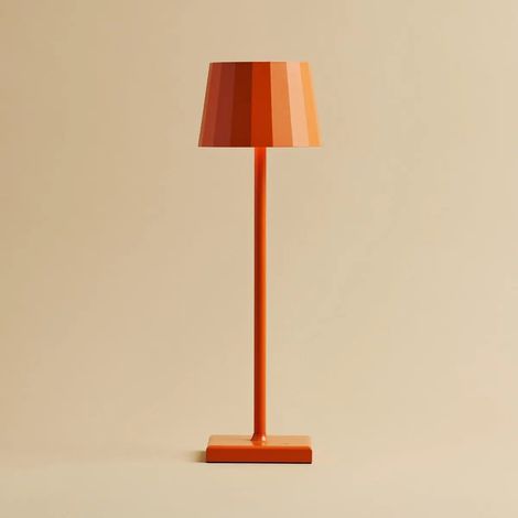 Lampe de Table Rechargeable Sans Fil LED Tactile Dimmable IP54 en Métal Orange Blossom H38 cm - PANGIVO