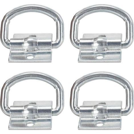 [JAMAIS UTILISÉ] 4 Pièces Anneaux d'Arrimage en D : Pour Ancrage, Remorque, Bateau, Camions & Fourgonnettes (1/4)
