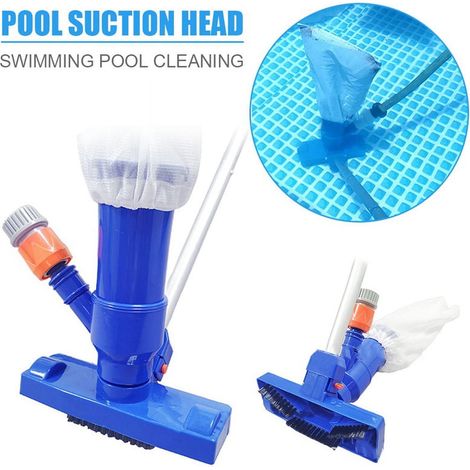 Aspirateur Pour Piscine - Kit De Nettoyage Avec Tuyau De 120 Cm - Pour Piscine Hors Sol Spa Et Étang - 5 Tiges De Connexion - Bleu (1/5)