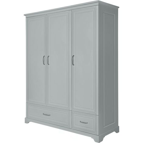 Armoire 3 portes 2 tiroirs Novelies Melody Gris (1/3)