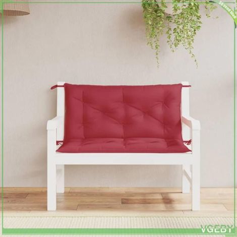 361668 Coussins de banc de jardin lot de 2 rouge bordeaux tissu Oxford (1/5)