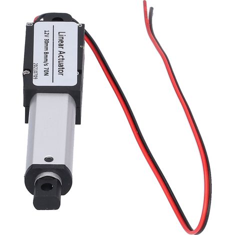 Actionneur linéaire 30 mm CC 12 V, mini-actionneur électrique étanche, antibruit, protection contre les courts-circuits, 8 mm/s - 70 N (1/5)
