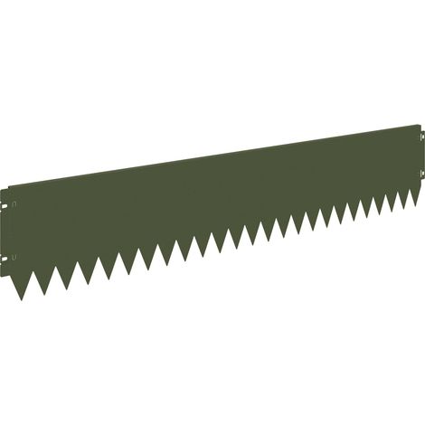 Bordure de Pelouse 30 pcs 103 x 20 cm Acier Vert olive vidaXL
