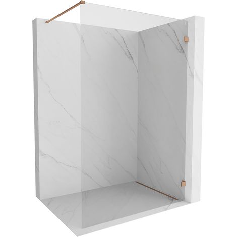 Mexen Lunar Duschwand Walk-in rechts 120 x 200 cm, transparent 8 mm, gebürstetes Kupfer - 830-120-000-65-00-P (1/5)