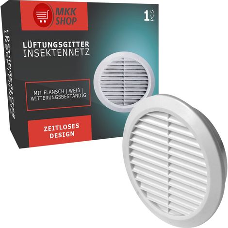 Griglia di ventilazione rotonda T30 Ø100 bianca (1/4)
