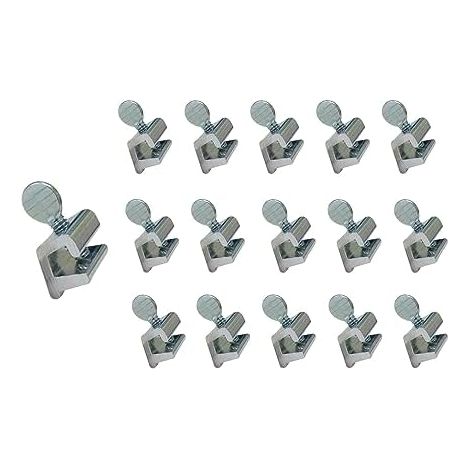 Verrou de sécurité pour fenêtre coulissante 24 x 33 mm, aluminium, argent, lot de 16 (1/2)