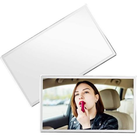 Miroir de Courtoisie,2 PCS Miroir Cosmétique de Voiture pour Visière De Voiture Dossier De Siège Fenêtre 116.5cm (1/4)