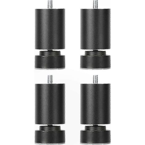 Pieds métalliques réglables à filetage M10, compatibles avec les canapés, les lits, les tables et les armoires, noirs, 12 cm. (1/5)