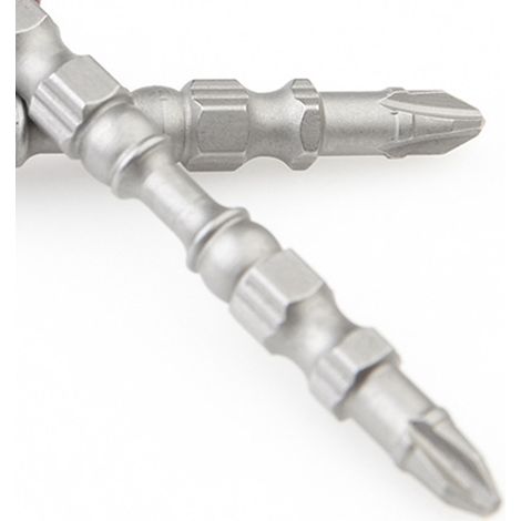 Lot de 5 embouts de tournevis cruciformes monocolores en carbure cémenté, magnétiques, pour tournevis électriques. (1/5)