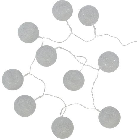 Ghirlanda a led 10 sfere grigie d6 - ghirlanda a led, 10 sfere d6, grigio, polipropilene, cotone e rame, lunghezza 165 cm - Atmosphera créateur d'intérieur (1/3)