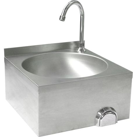 Lavello da cucina a parete in acciaio inox senza contatto Hendi 810316 (1/3)