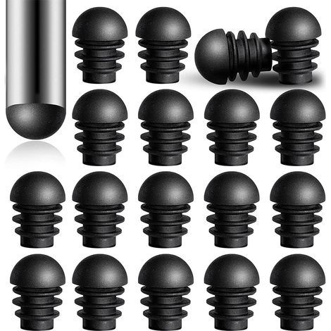 Beijiyi – Lot de 24 bouchons d'extrémité ronds en polypropylène – Inserts pour tube de 16 mm – Antidérapants et résistants à l'abrasion – Protection sols