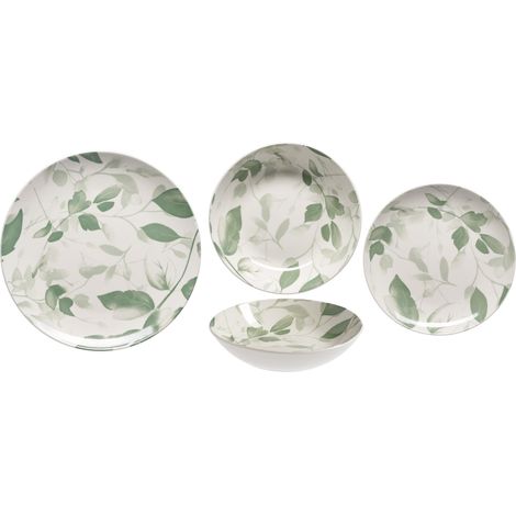 Mopita Leaves set 18 piatti in fine porcellana decorata (1/2)