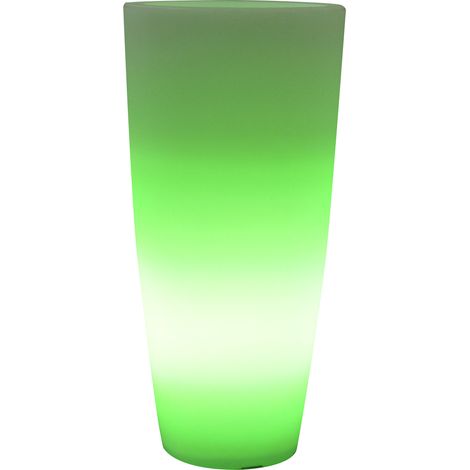 Vaso Luminoso Tondo Ø33x70 cm Bauer Home Light Ghiaccio e Verde