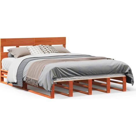 Maison Exclusive - Letto senza Materasso Marrone Cera 135x190 cm in Legno di Pino