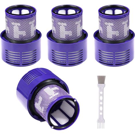 4 Filtres pour Dyson V10 SV12, Filtre Lavable de Rechange pour Dyson V10 SV12 Avec Brosse de Nettoyage Cyclone Animal Absolute Aspirateur Pièce de Rechange Remplacer  DY-969082-01 (1/5)