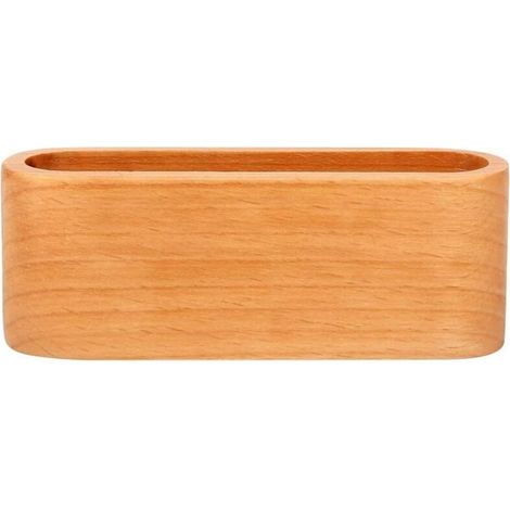 Porte-cartes de visite en bois avec compartiment pour cartes de visite et support pour bureau et plan de travail (1/5)