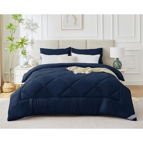 Couette Hiver 450GSM en Microfibre, Édredon Lit 2 Personnes 220x240 cm, Edredon Toutes Les Saisons pour Lit 140x190/160x200, Grand Chaud Épais Garnissage 450g/m², 240x220 Bleu (1/5)