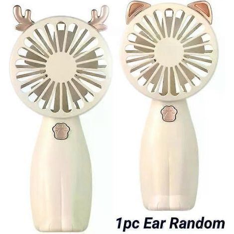 HONORNIC - Mini ventilateur portable à main, silencieux, silencieux, pour la maison, l'extérieur et le bureau. Idéal pour se rafraîchir à la maison, à l'extérieur ou au bureau. Oreilles jaunes aléatoi