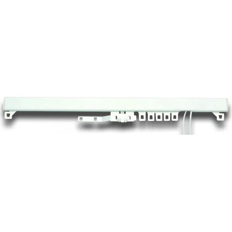 Binario 24x16, supporto per tappezzeria, 1 asta per tende 200cm, bianco