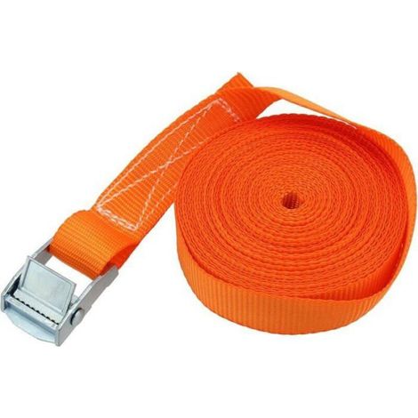 Lot de 4 Sangles de Serrage de 7 m avec Serrure à Serrage, Sangle d'Arrimage pour Voiture, Porte-Arrière, Moto, Vélo Charge, Maxima (1/4)