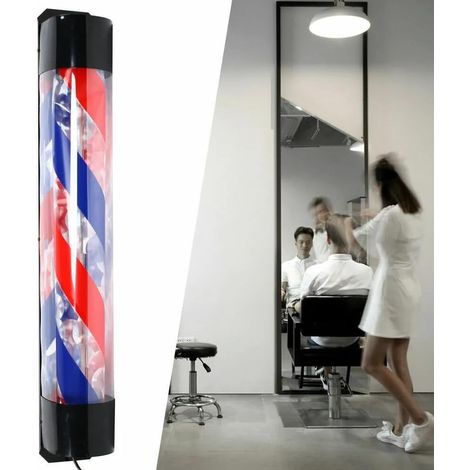 Barbierstab  LED Light Barbershop Lampe  Professionelle Friseurstange Barber Pole  Rotierende Streifenlicht  Blau und Rot Rotierendes Wandleuchte für Salon