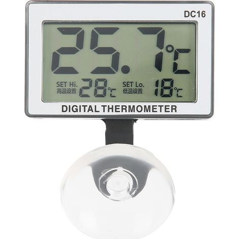 DC16 ventouse thermomètre d'aquarium réservoirs de poissons submersibles Mini alarme compteur de température (1/5)
