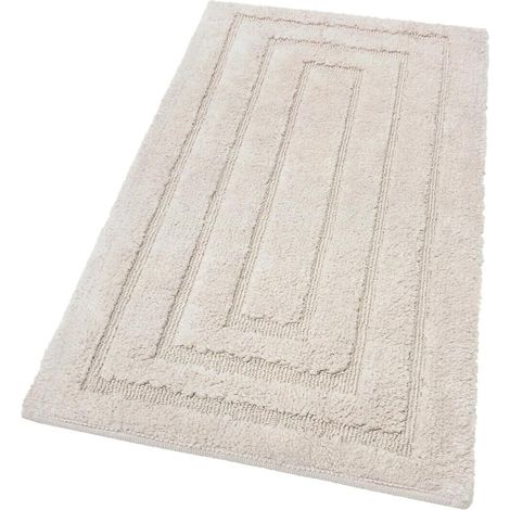 Tappeto Bagno Puro Cotone Elegante Lussuoso Morbido Scendiletto Antiscivolo 100% Made in Italy Beige - 60x40 cm