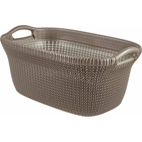 Curver Panier à linge Knit 40 L Marron métallique (1/5)