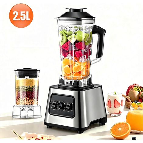 800W 2.5l blender, 2 - en - 1 robot culinaire, presse - agrumes, broyeur de glace, idéal pour faire des smoothies, jus de fruits, noix concassées (1/5)