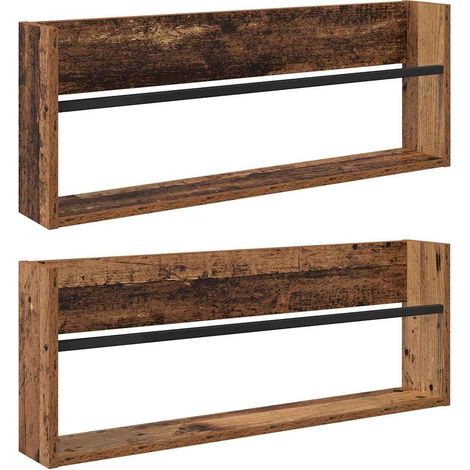 Maison Exclusive - Scaffale per riviste 2 pcs Legno vecchio 80 x 12 x 30 cm