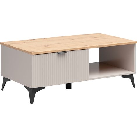 Mesa de centro 1 cajón 1 nicho Vicky Cachemira y Madera (1/5)
