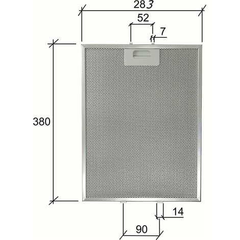 FILTRO CAPPA ELICA GF03RB /CANDY 91943893 METALLICO CM 380 x 283 x 9 mm F 231 (1/5)